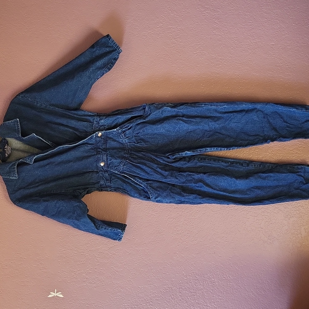 Mizz Lizz Women's 80s Denim Jumpsuit